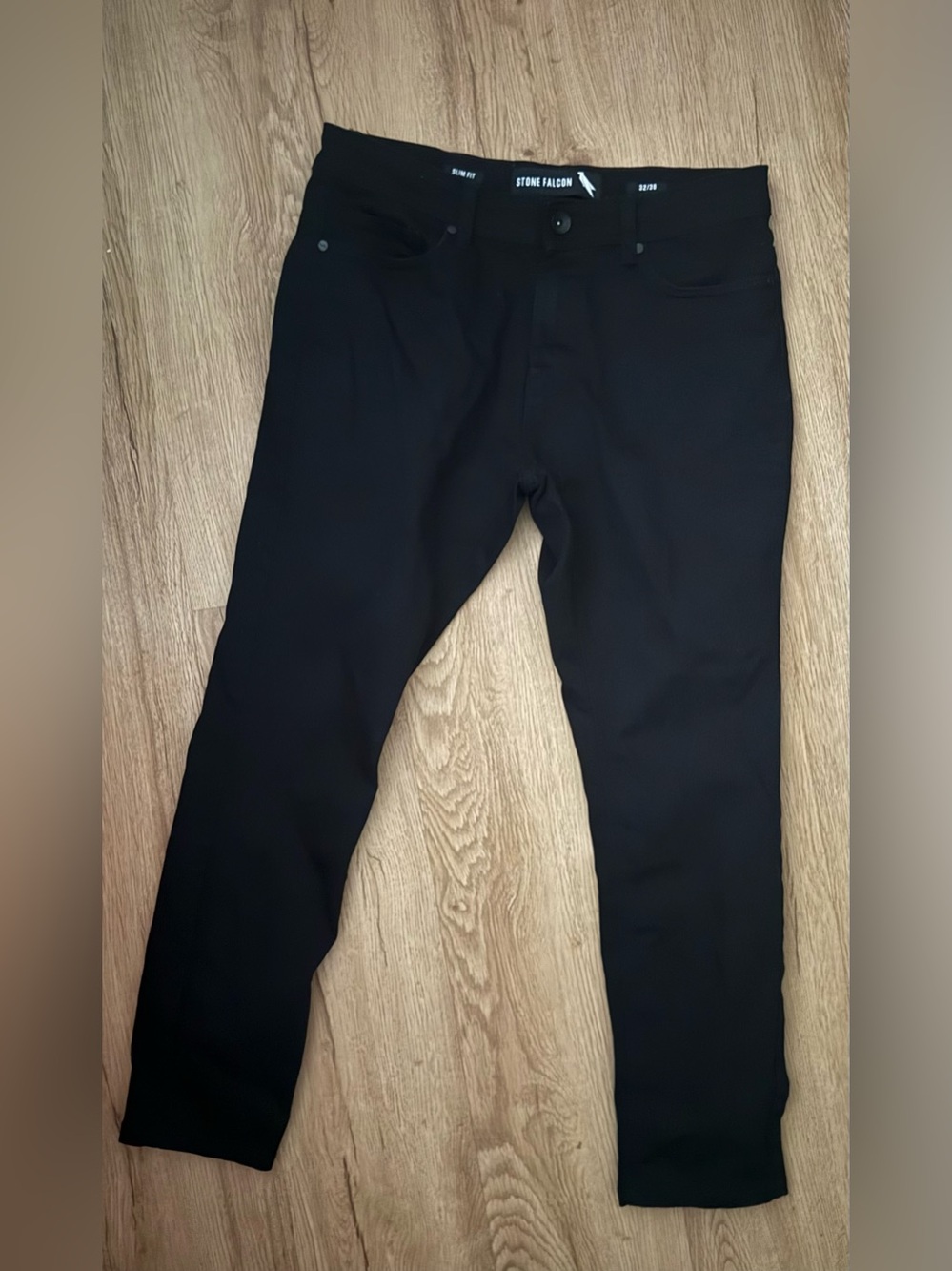 Stone Falcon Men's Black Slim Fit Jeans – Size 32x30